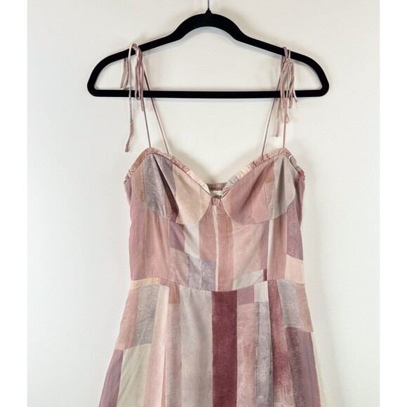 Aritzia Wilfred Women Dress Purple Fable Mini Patchwork Sweetheart A Line Size 6 - Picture 6 of 10